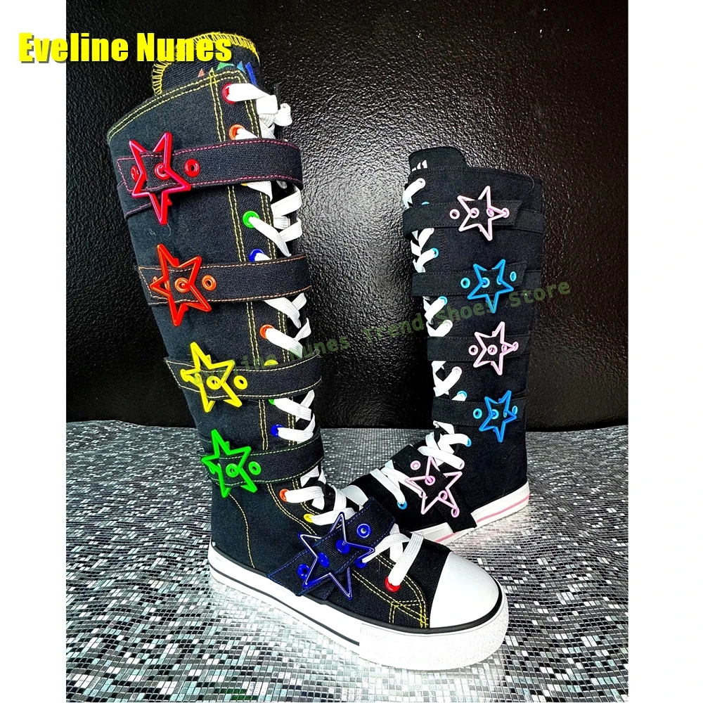Street Fashion Trend 2025 - Heart Shaped Buckle Platform Boots Round