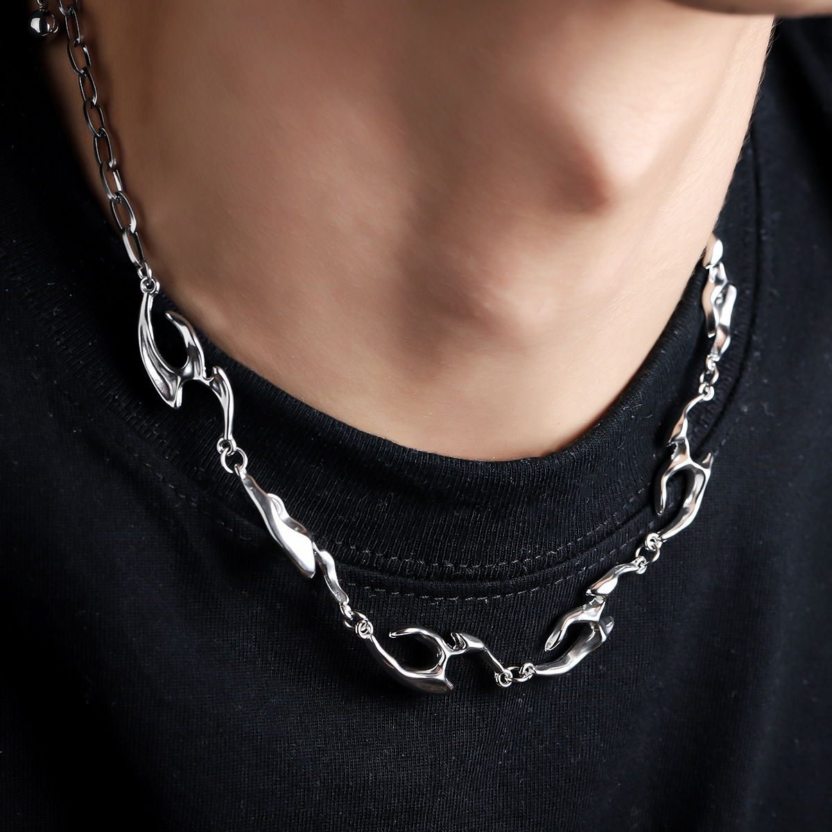 Street Fashion Trend 2025 - Irregular Shaped Metal Necklace Street Hip-Hop