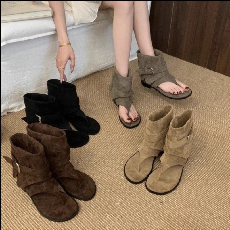 Street Fashion Rome - 2025Spring Clip Toe Flats Sandals Summer