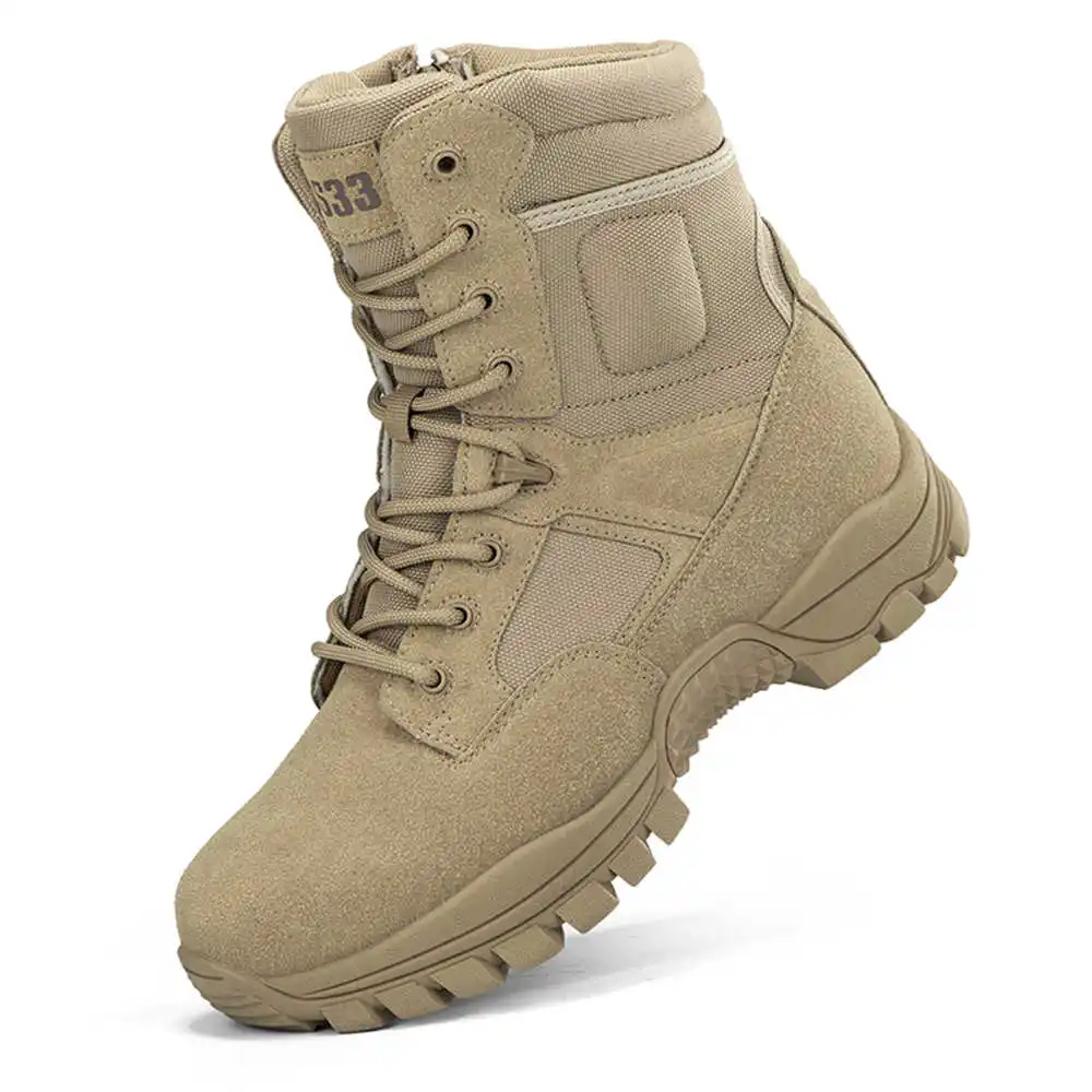 Street Fashion Asian Men - Nonslip Genuine Leather Hiking Boots Designer