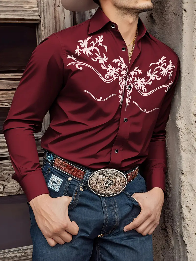 Street Fashion Shanghai - Men's Vintage 3D Printed Cowboy Shirt,