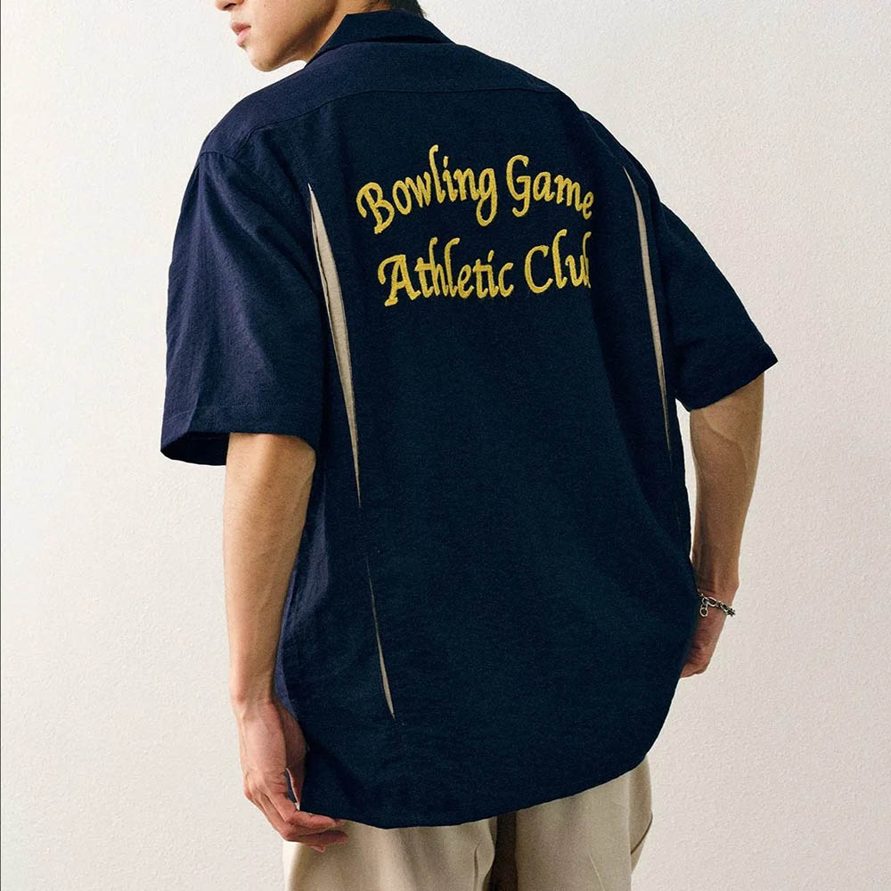 Street Fashion Trend 2025 - Men's Embroidered Short-Sleeved Shirt American Retro