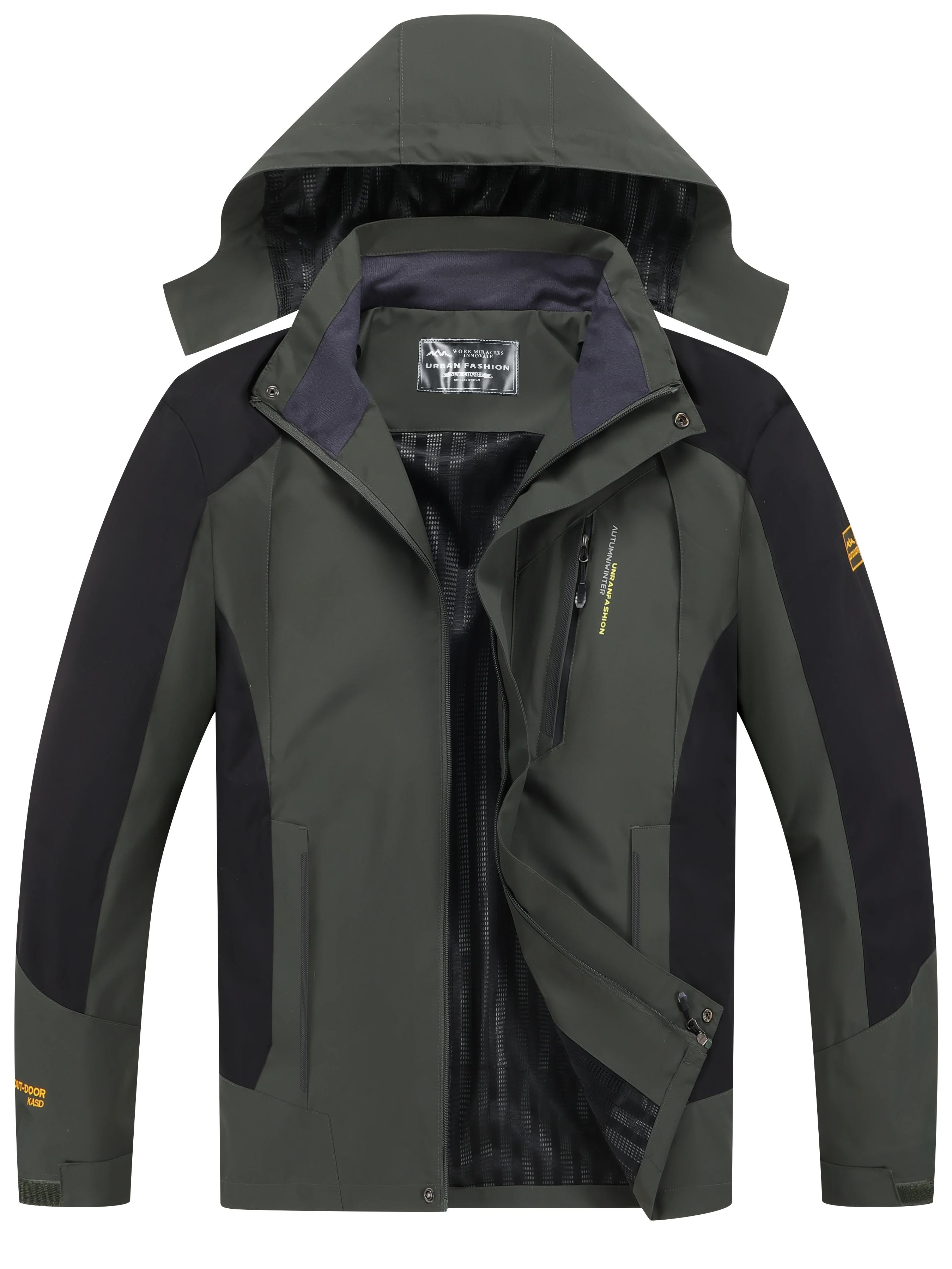 Reflective Jacket Running - Men's Waterproof Hiking Jacket Large Size