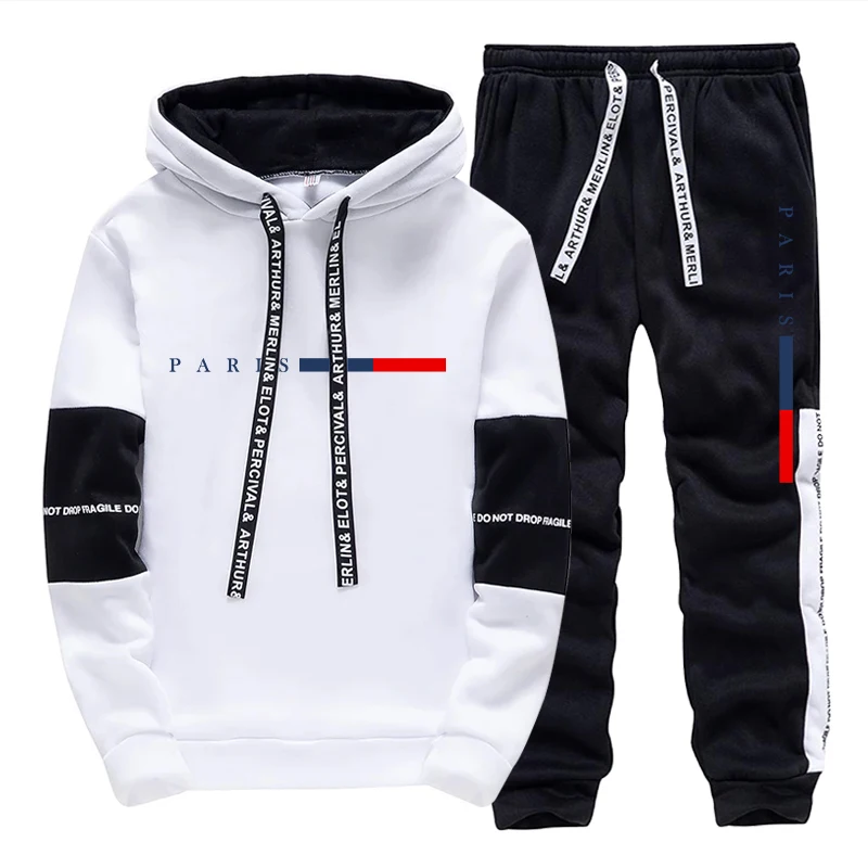 Street Fashion Style - Men's Set/Hoodie/Pants Paris Fashion Autumn Winter