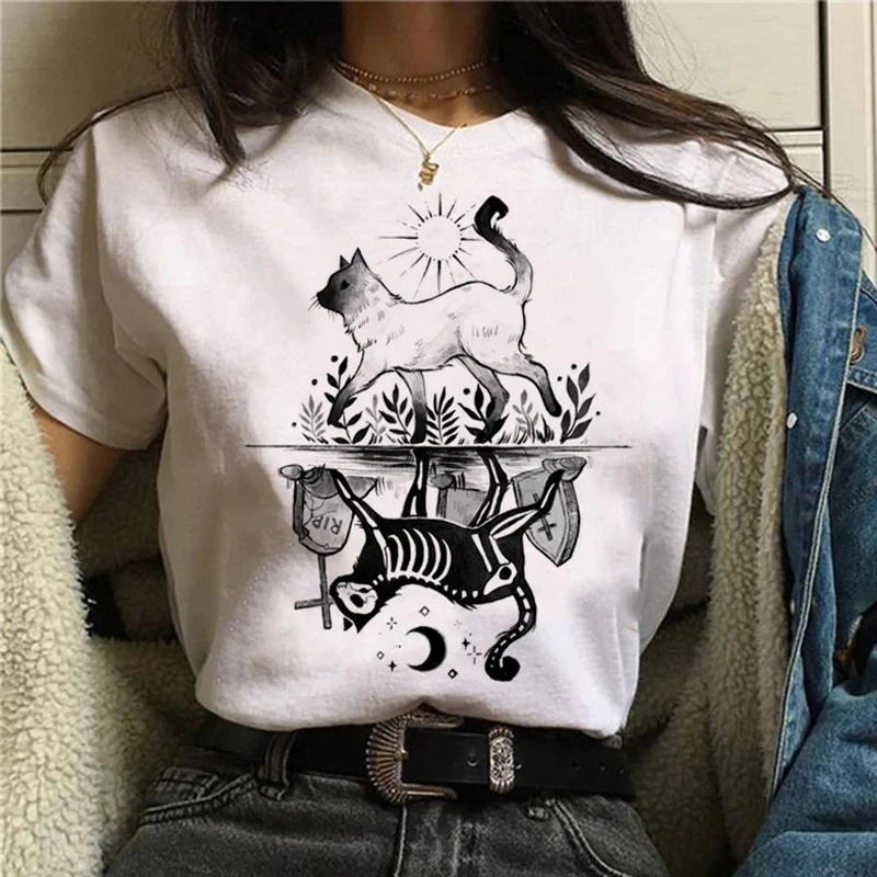 Cartoon Halloween Cat T-shirt  - Street Fashion Asian 评论和价格