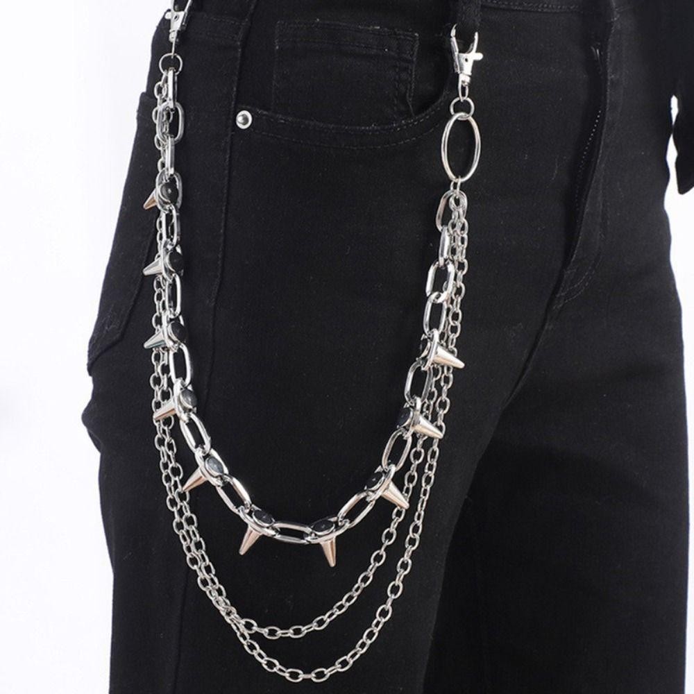 Unisex Hip Hop Punk Rock Metal - Street Fashion Jeans Women 评论和价格