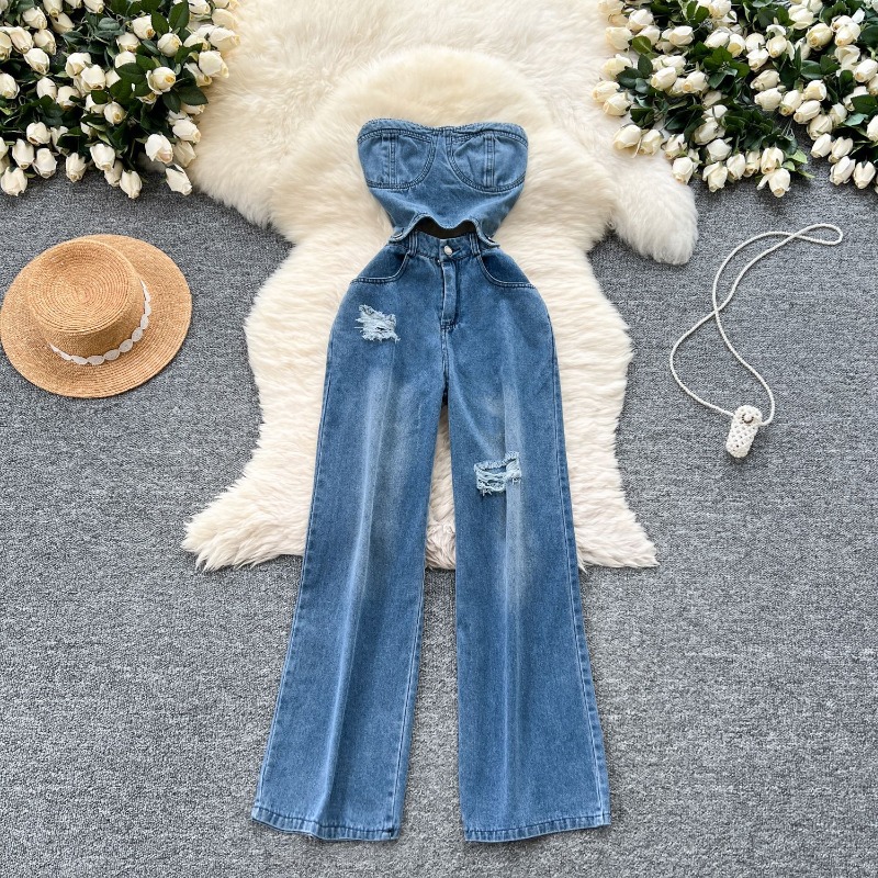 Denim Jumpsuits Women One Piec - Street Fashion Jeans Women 评论和价格