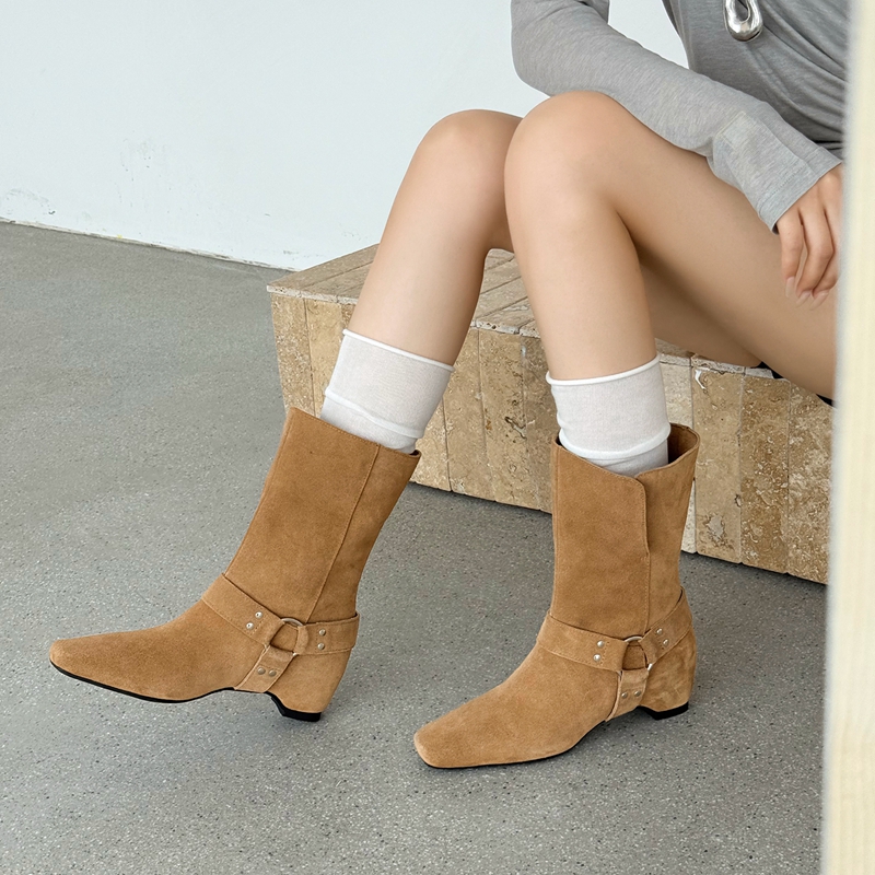 Women's Suede Slouchy Ankle Bo - Street Fashion Look 评论和价格