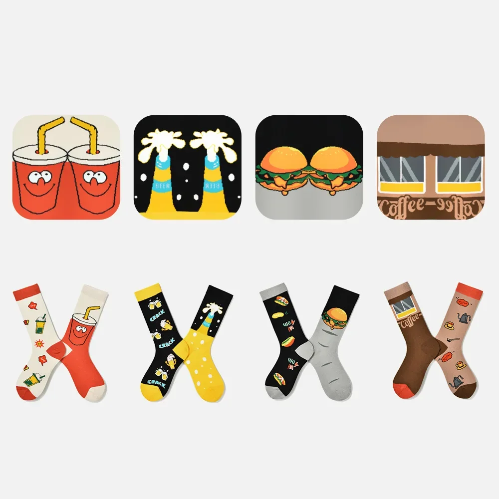 Fashion AB Face Women's Socks  - Street Fashion Youtube 评论和价格