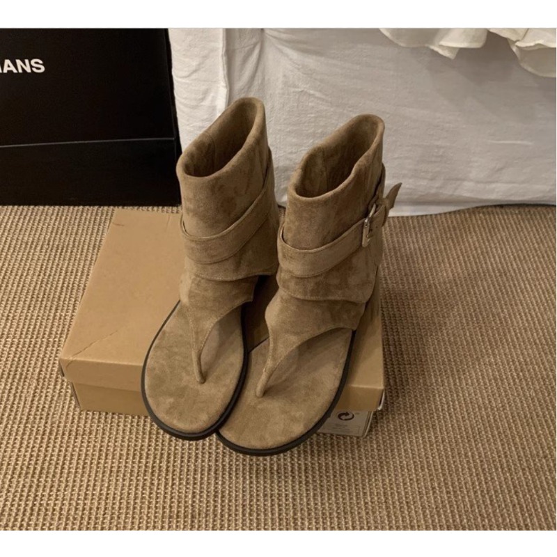 2025Spring Clip Toe Flats Sand - Street Fashion Rome 评论和价格