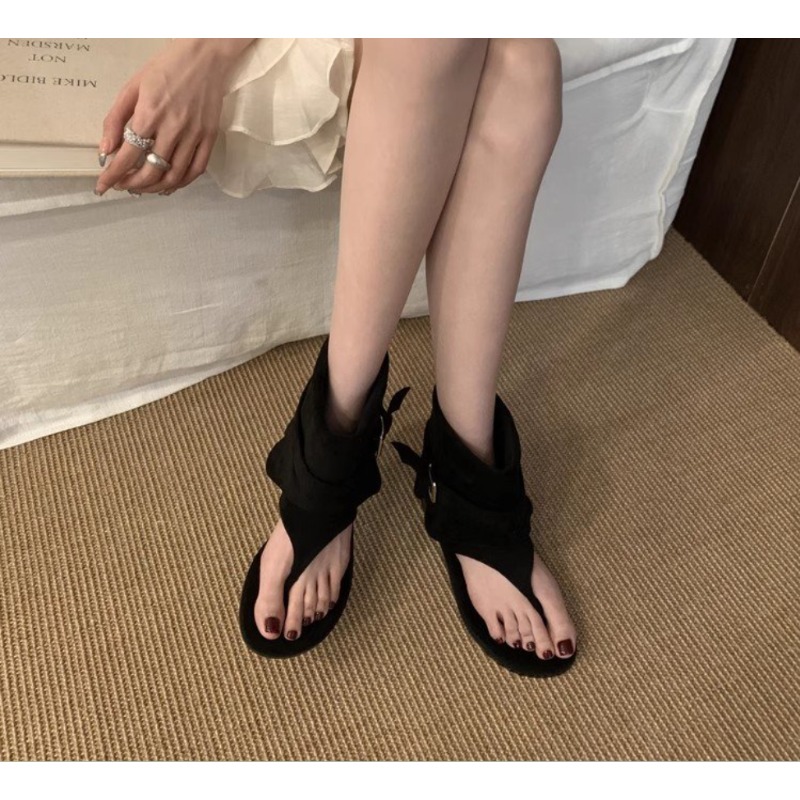 2025Spring Clip Toe Flats Sand - Street Fashion Rome 评论和价格