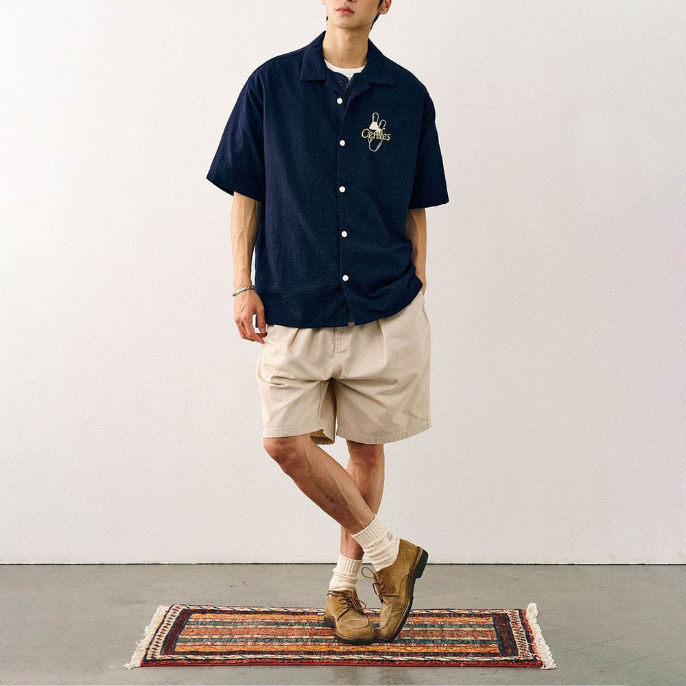 Men's Embroidered Short-Sleeve - Street Fashion Trend 2025 评论和价格