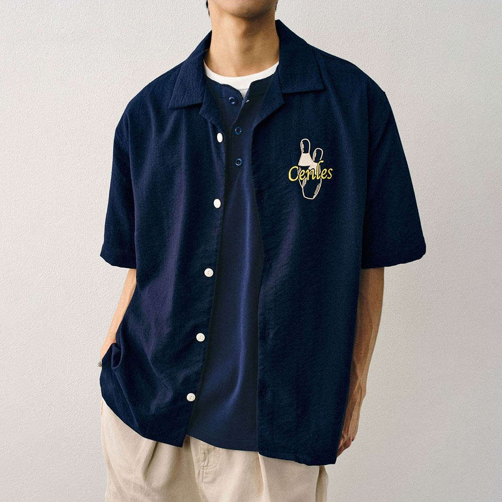 Men's Embroidered Short-Sleeve - Street Fashion Trend 2025 评论和价格