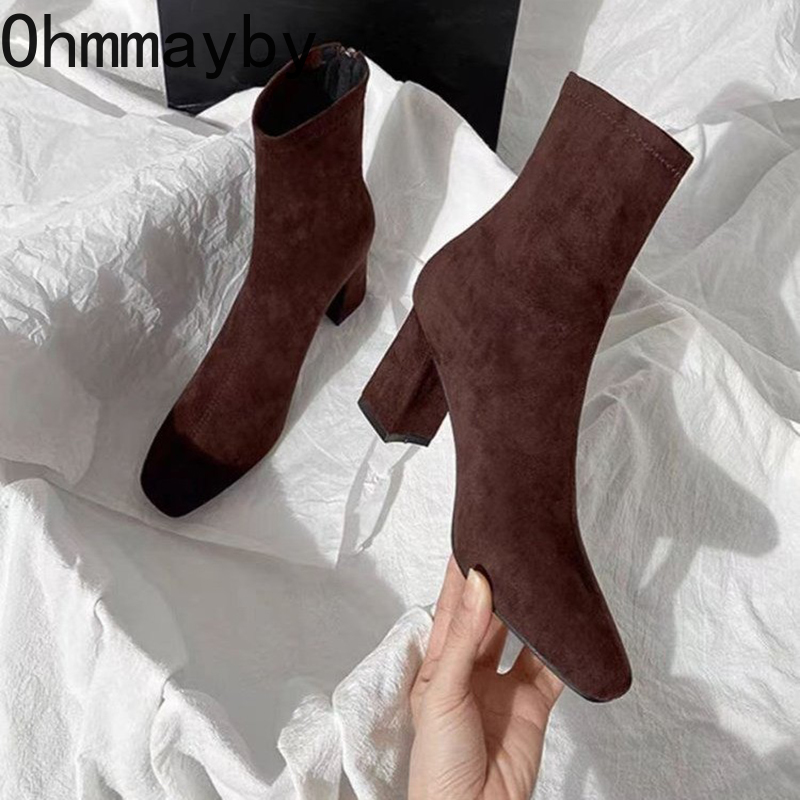 Autumn Winter Square Toe Woman - Street Fashion Rome 评论和价格