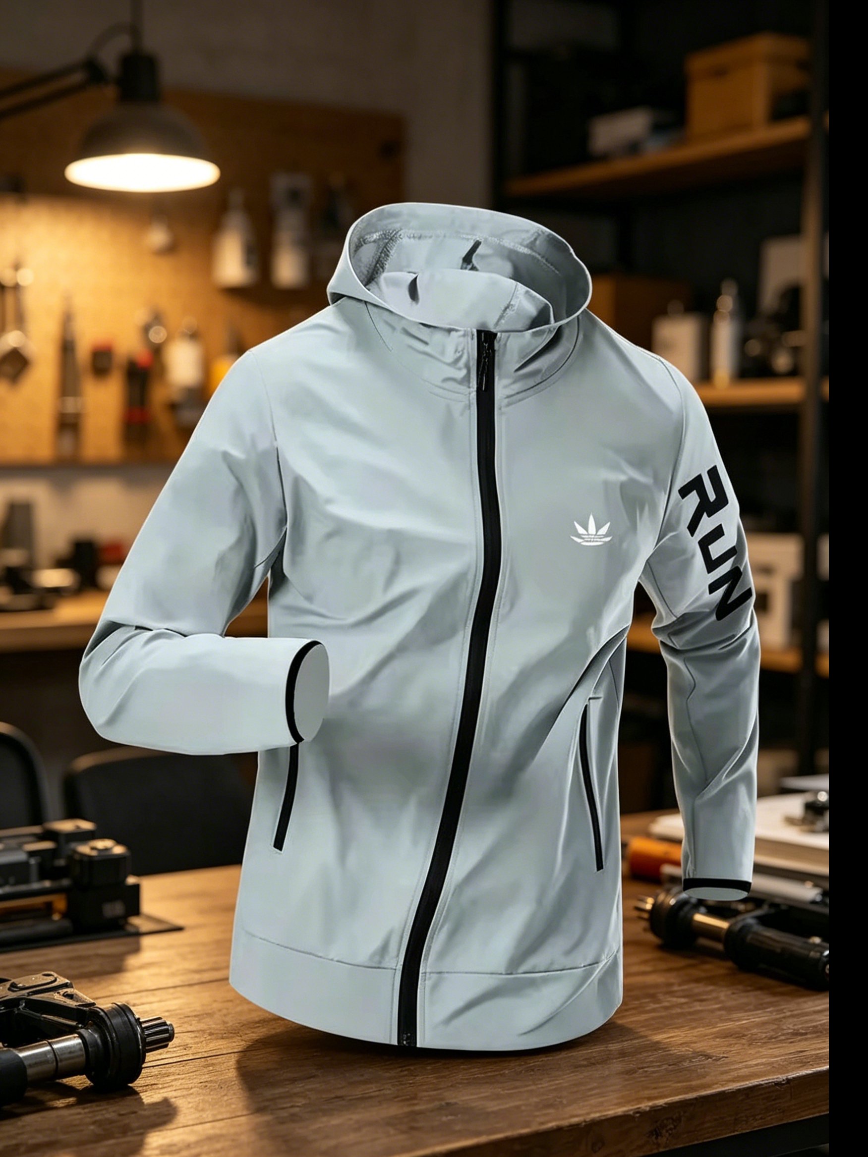 Mens Run Hooded Windbreaker Ja - Reflective Jacket Running 评论和价格