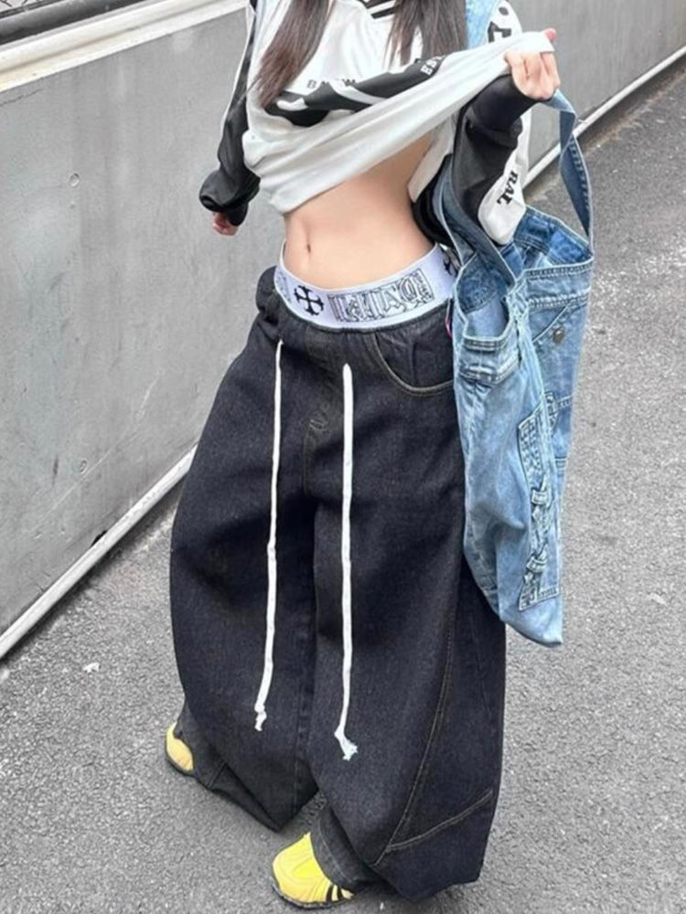 American retro spliced waist j - Street Fashion Jeans Women 评论和价格
