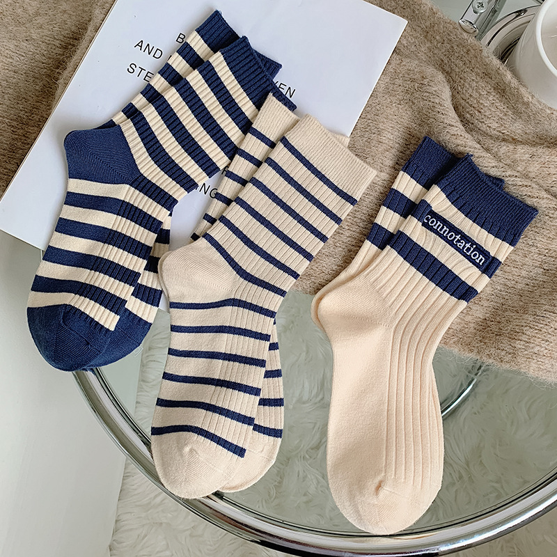 Autumn Women Sports Socks Stri - Street Fashion Youtube 评论和价格