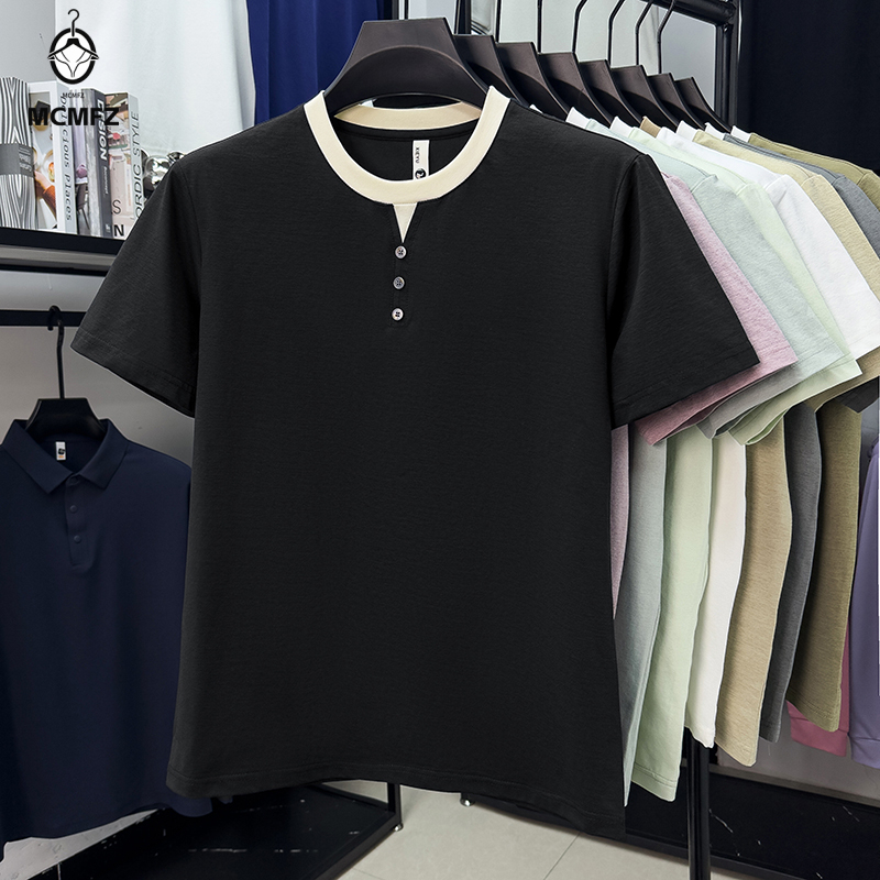 Men Casual Short Sleeve Henley - Street Fashion Style 评论和价格