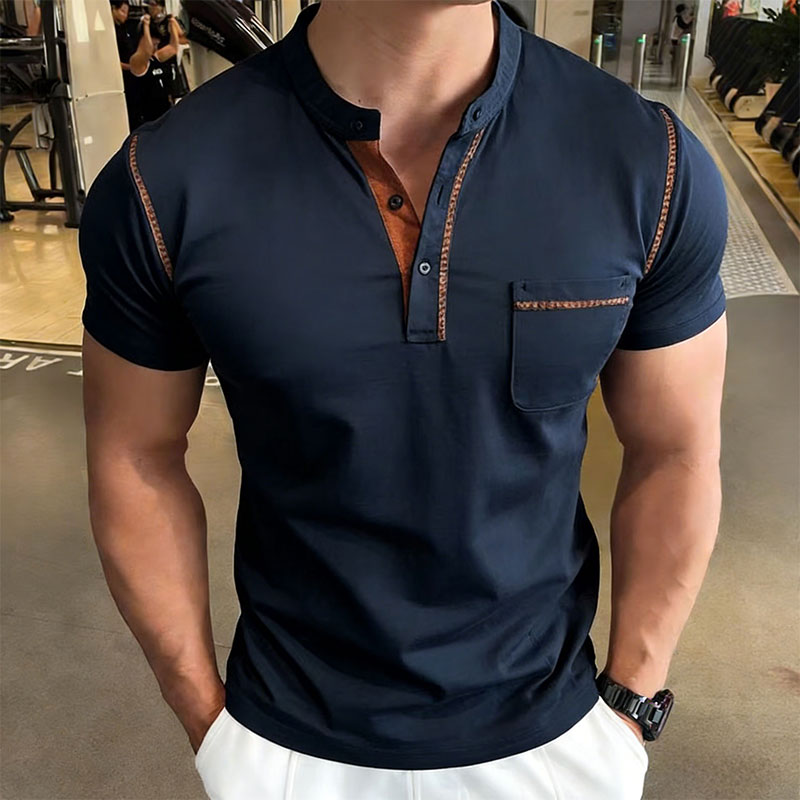 New Summer Men's Henry Collar  - Street Fashion Style 评论和价格